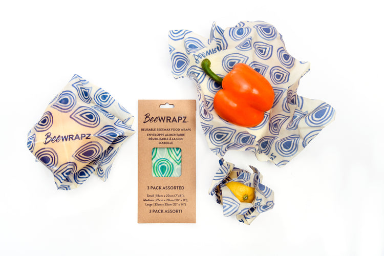 Beeswax wraps with food wraped