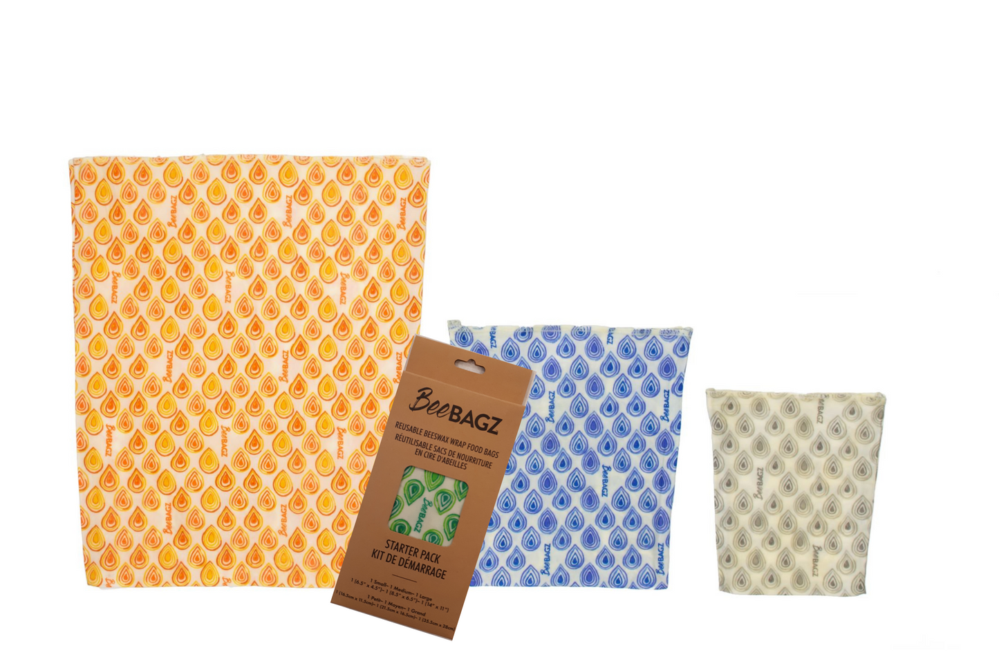 Beeswax wrap and reusable food storage bags by BeeBAGZ are a plastic free alternative to plastic wraps & ziplocked bags for your food storage needs. These beeswax wraps and beeswax wrap bags are a great eco friendly gift and can be used as food wraps, produce bags, snack bags, lunch bags or sandwich bags. Shop today!