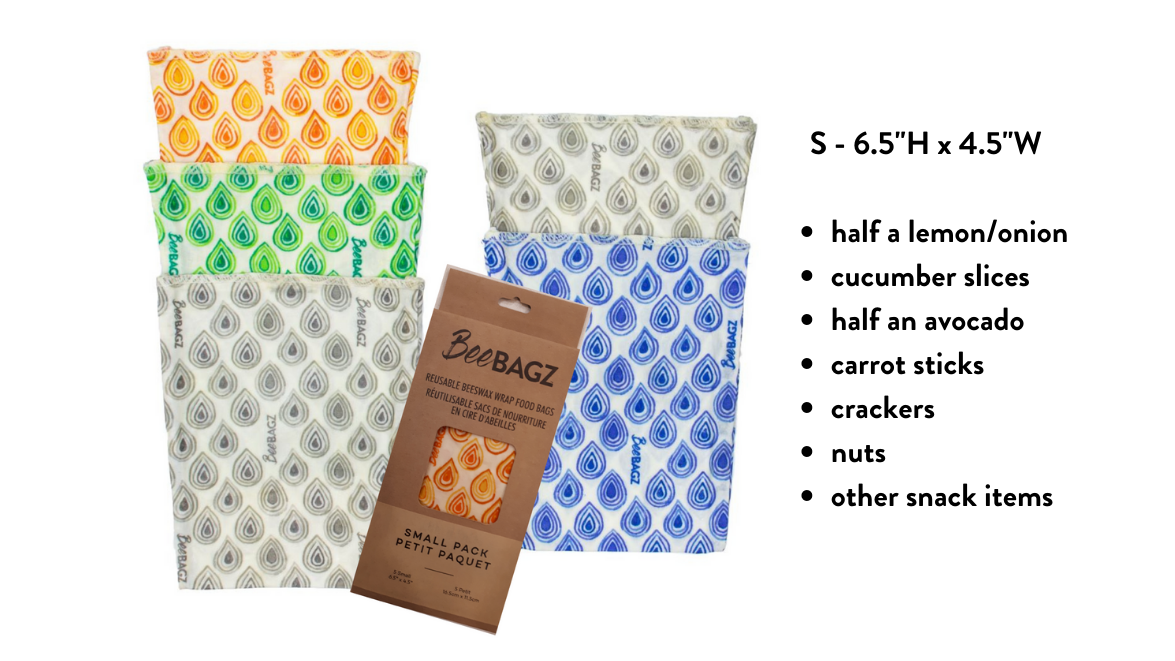 Beeswax wrap and reusable food storage bags by BeeBAGZ are a plastic free alternative to plastic wraps & ziplocked bags for your food storage needs. These beeswax wraps and beeswax wrap bags are a great eco friendly gift and can be used as food wraps, produce bags, snack bags, lunch bags or sandwich bags. Shop today!