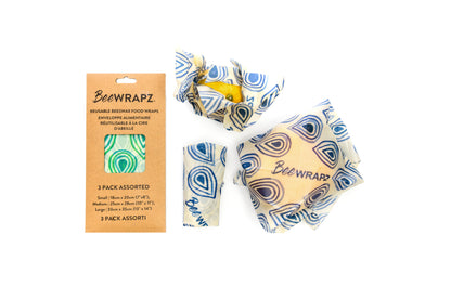BeeWRAPZ™ Pack of 3 - Beeswax Reusable Food Wraps