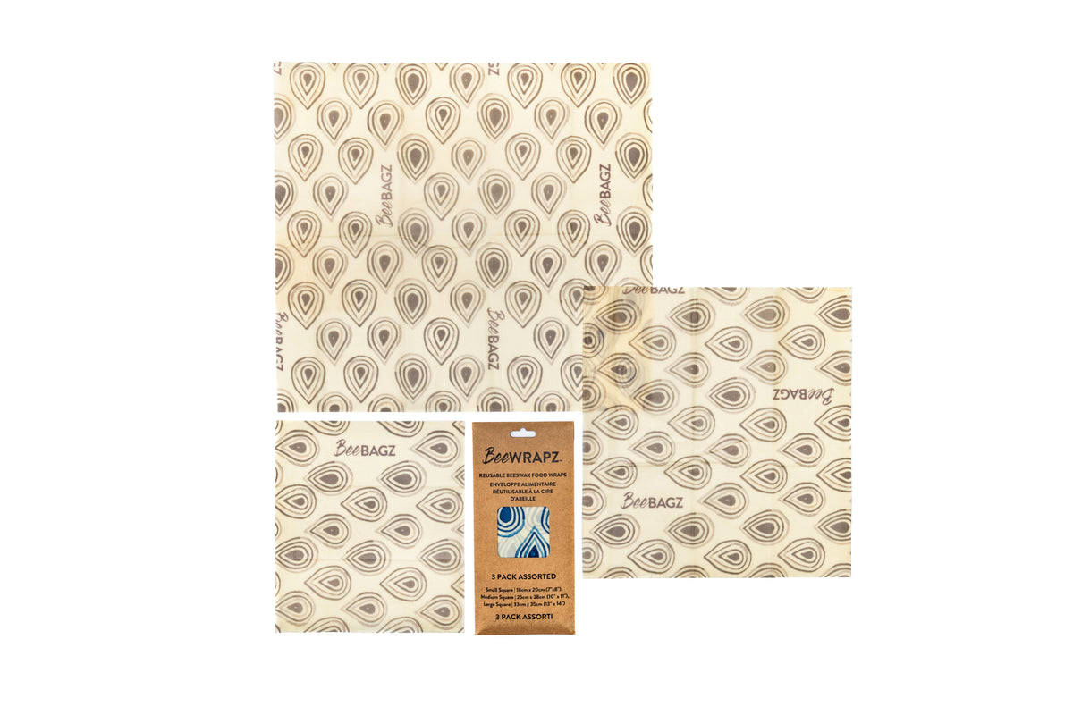 BeeWRAPZ™ Pack of 3 | Reusable Beeswax Food Storage Wraps