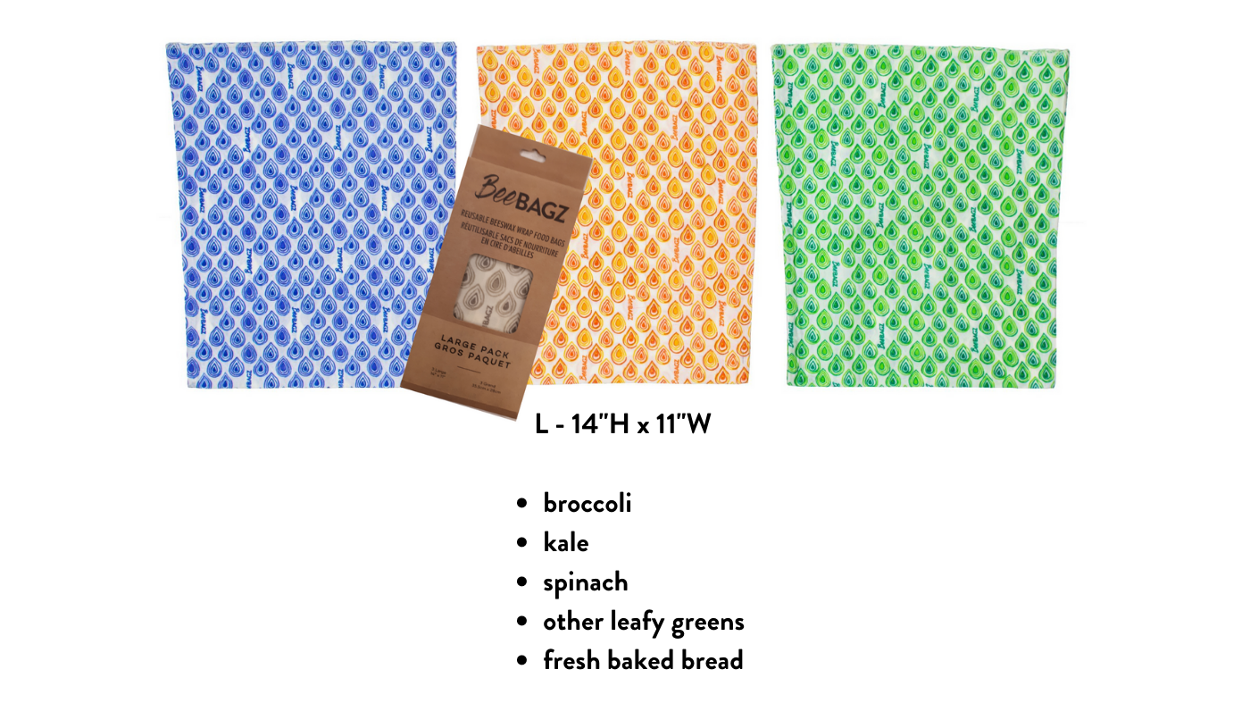 Beeswax wrap and reusable food storage bags by BeeBAGZ are a plastic free alternative to plastic wraps & ziplocked bags for your food storage needs. These beeswax wraps and beeswax wrap bags are a great eco friendly gift and can be used as food wraps, produce bags, snack bags, lunch bags or sandwich bags. Shop today!