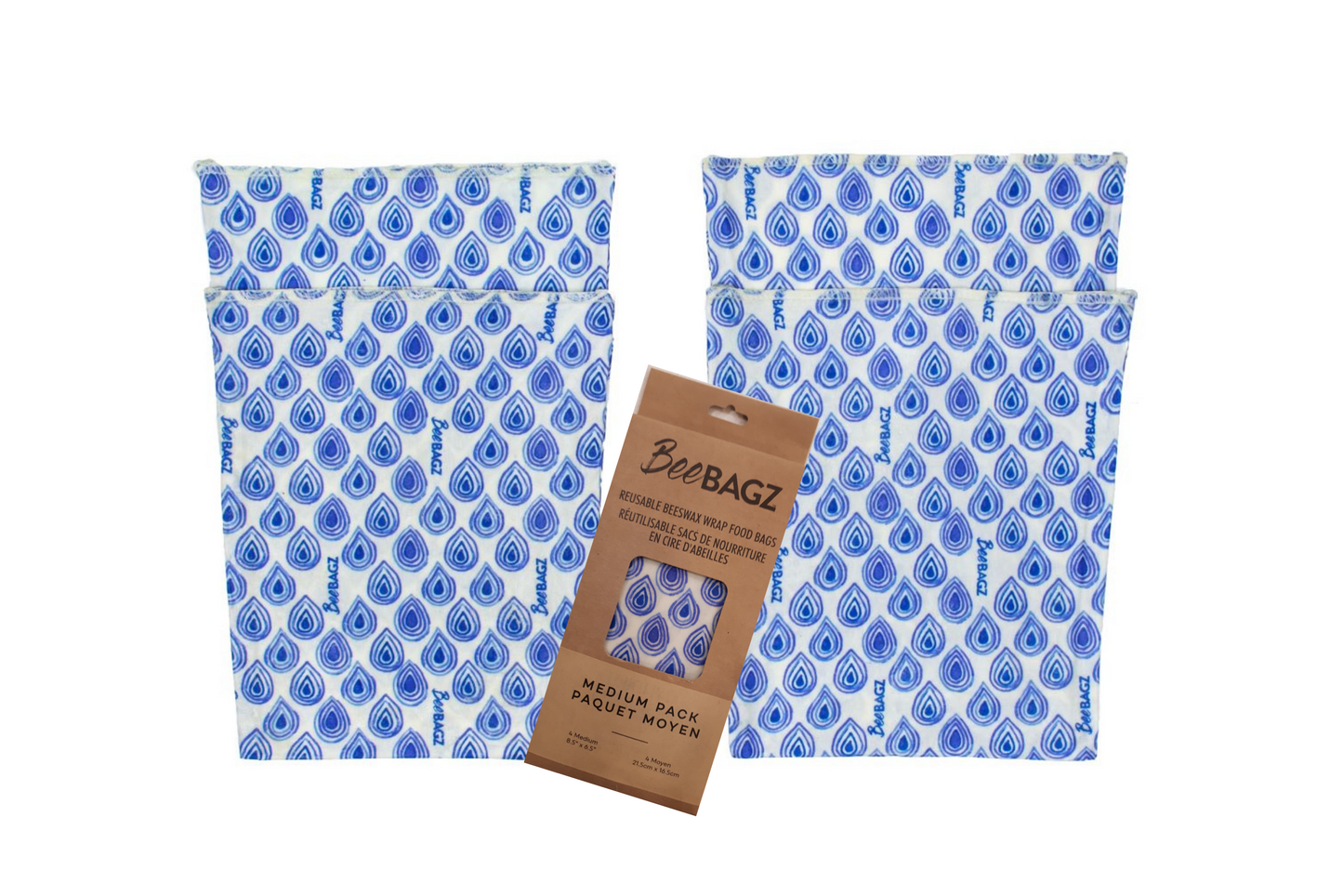 Beeswax wrap and reusable food storage bags by BeeBAGZ are a plastic free alternative to plastic wraps & ziplocked bags for your food storage needs. These beeswax wraps and beeswax wrap bags are a great eco friendly gift and can be used as food wraps, produce bags, snack bags, lunch bags or sandwich bags. Shop today!