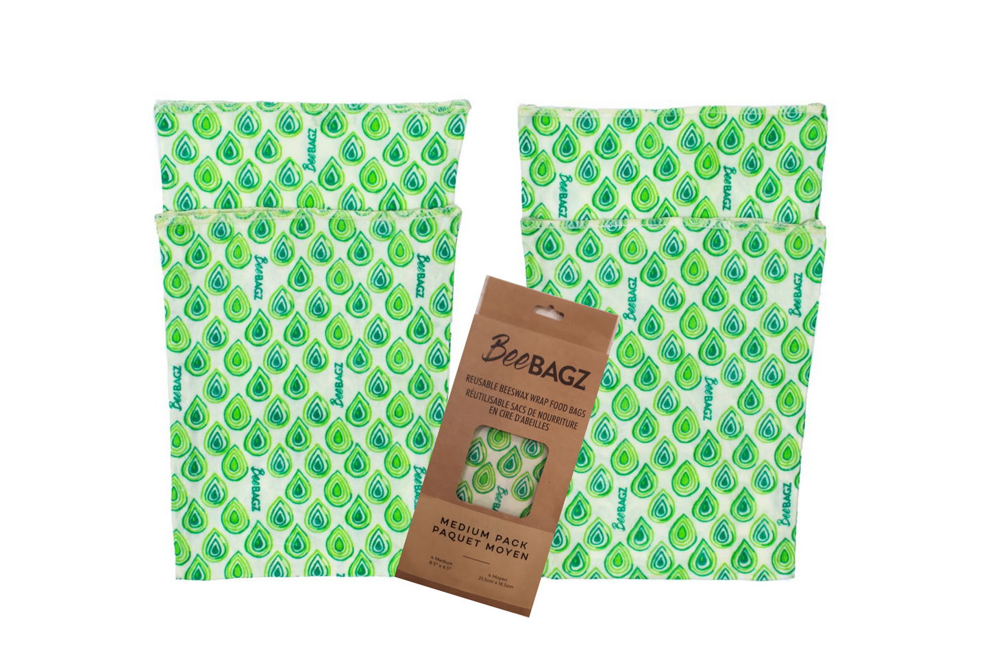 Beeswax wrap and reusable food storage bags by BeeBAGZ are a plastic free alternative to plastic wraps & ziplocked bags for your food storage needs. These beeswax wraps and beeswax wrap bags are a great eco friendly gift and can be used as food wraps, produce bags, snack bags, lunch bags or sandwich bags. Shop today!