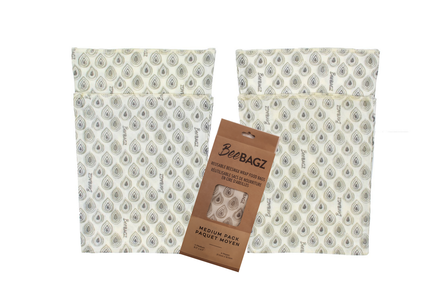 Beeswax wrap and reusable food storage bags by BeeBAGZ are a plastic free alternative to plastic wraps & ziplocked bags for your food storage needs. These beeswax wraps and beeswax wrap bags are a great eco friendly gift and can be used as food wraps, produce bags, snack bags, lunch bags or sandwich bags. Shop today!