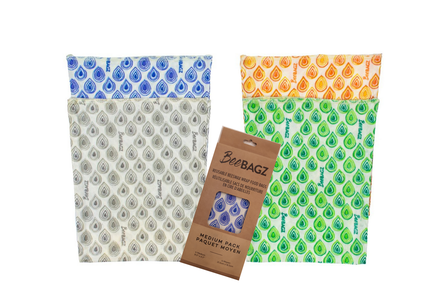 Beeswax wrap and reusable food storage bags by BeeBAGZ are a plastic free alternative to plastic wraps & ziplocked bags for your food storage needs. These beeswax wraps and beeswax wrap bags are a great eco friendly gift and can be used as food wraps, produce bags, snack bags, lunch bags or sandwich bags. Shop today!