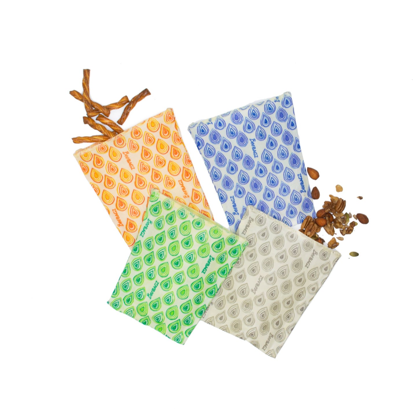 Beeswax wrap and reusable food storage bags by BeeBAGZ are a plastic free alternative to plastic wraps & ziplocked bags for your food storage needs. These beeswax wraps and beeswax wrap bags are a great eco friendly gift and can be used as food wraps, produce bags, snack bags, lunch bags or sandwich bags. Shop today!